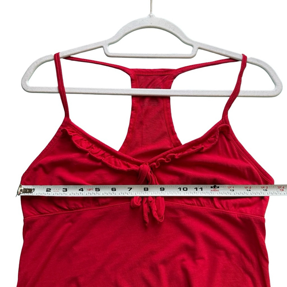 La Senza Red Ruffle Y2K Festival Sleeveless Tank Top Size M Casual Lounge - Picture 6 of 11